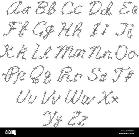 Barbed wire alphabet Stock Vector Images - Alamy
