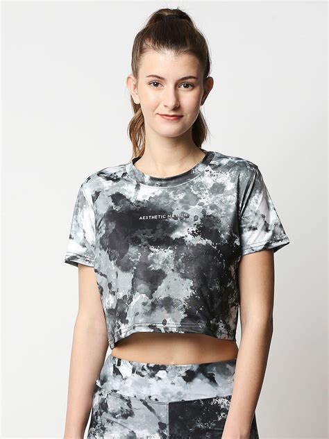Women's Tie Dye Tee shirts | Womens Tie Dye Gym Top | Workout Crop Top ...