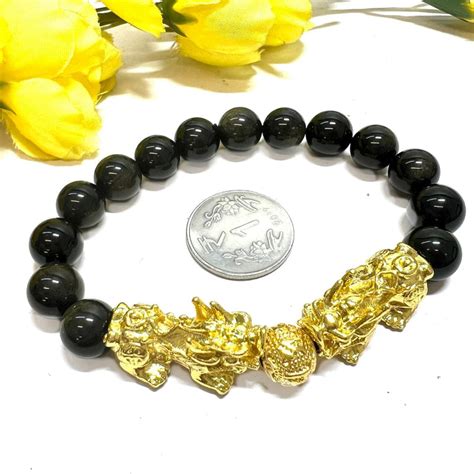 Pixiu Bracelet in Black Obsidian (Attract Wealth and Money)