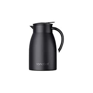 NANOBOT KETTL 1000mL Vacuum Insulated Black Stainless Steel Teapot ...