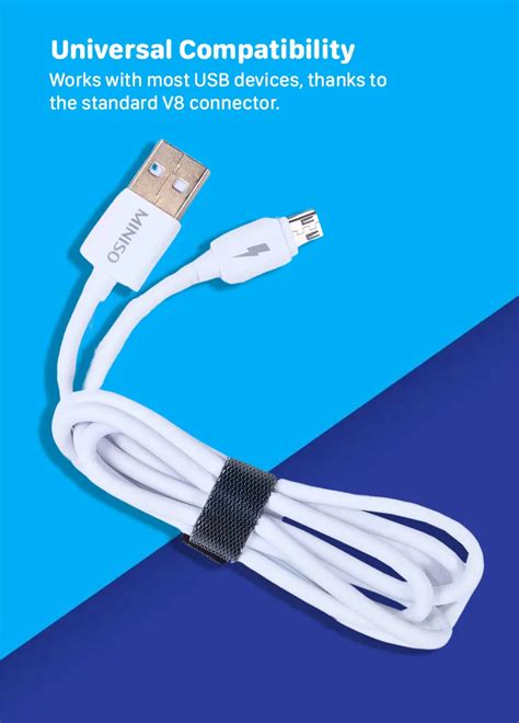 QTUQIN QD43V - V8 DATA CABLE USB TO MICRO - WHITE