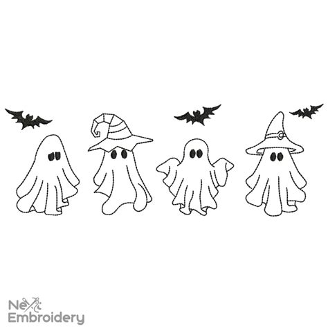 Halloween Ghosts Embroidery Designs - NextEmbroidery