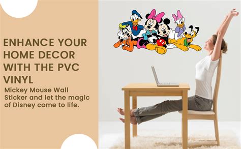 RNG Pvc Vinyl Cartoon Mickey Mouse Wall Sticker for Kids Room 60 X 114 ...