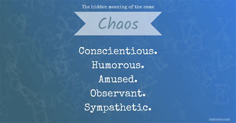 The hidden meaning of the name Chaos | Namious
