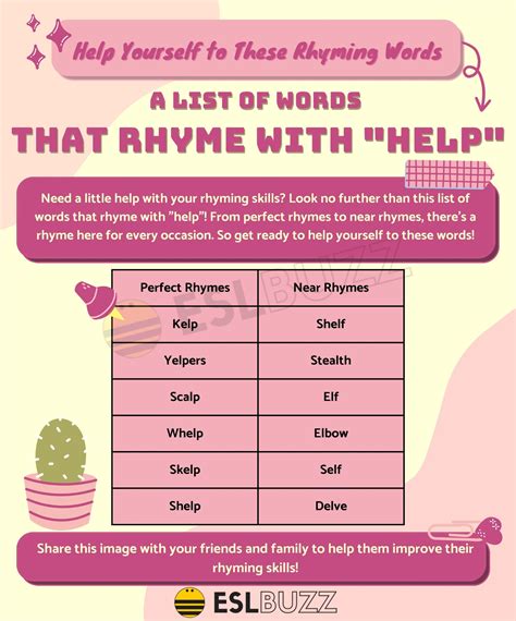 Words that Rhyme with Help to Help Yourself Improve Your English - ESLBUZZ