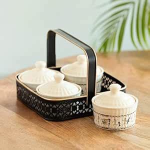 Buy ExclusiveLane 'Whispers of Warli' Ceramic Pickle Jars for Dining ...