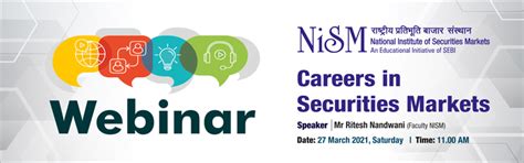 Webinar on Careers in Securities Markets - National Institute of ...
