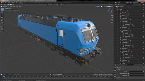 3D model Railway Modern Locomotive Blue | 3D Molier International