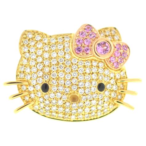 Kimora Lee Simmons Sanrio Hello Kitty 18 Karat Yellow Gold Diamond Ring ...