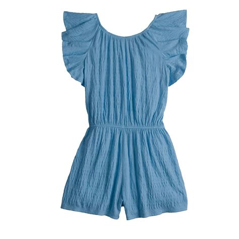 Girls 6-20 SO® Flutter Sleeve Knit Romper in Regular & Plus