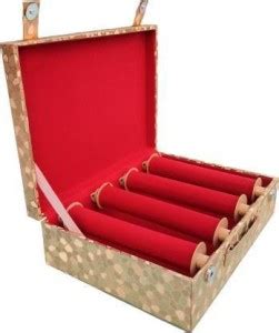 Chehek 4 rola bangle box wooden (Golden) storage box of bangles ...