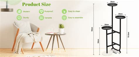 Livzing 3 Tier Metal Tall Plant Stand | Planter stand for Living Room ...
