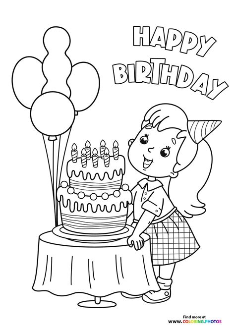 Birthday girls - Coloring Pages for kids | Free print or download