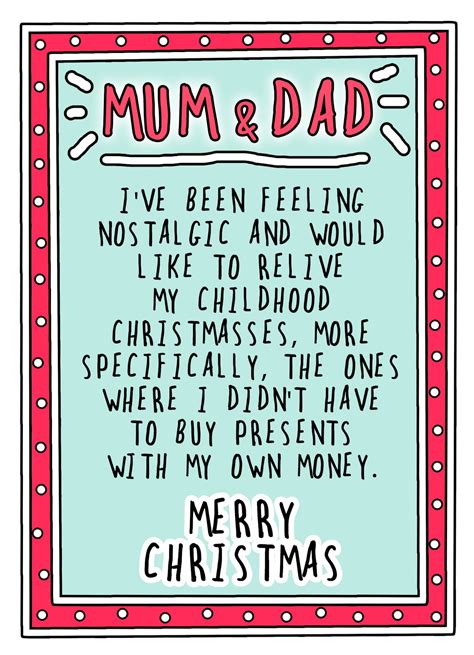 Christmas Nostalgia Mum Dad - Go La La Greeting Cards & Gifts