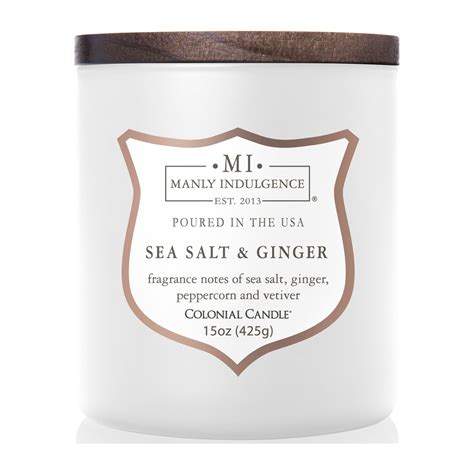 Manly Indulgence Signature Sea Salt & Ginger Scented Jar Candle, 15 oz ...