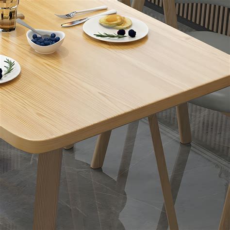 Natural Modern Manufactured Wood Top Dining Table with Iron Sled Base ...