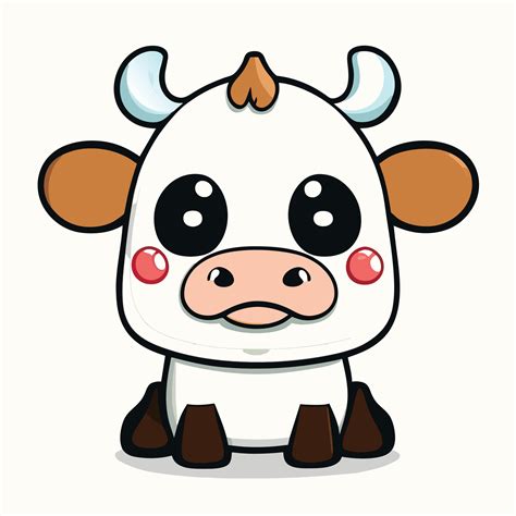 Cute Cartoon a Cow on white background 25741892 Vector Art at Vecteezy
