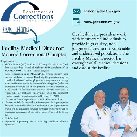 The Monroe Correctional Complex has a rare opening for a Facility ...