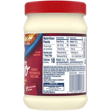 Kraft Low Fat Mayonnaise Nutrition Facts | Besto Blog