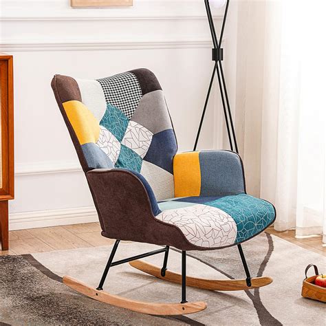Buy Yoluckea Rocking Chair Tufted Upholstered Nursery Rocking Chairs ...