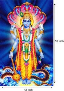 Lord Vishnu Ji Wall Poster For Room V22 Paper Print - Religious posters ...