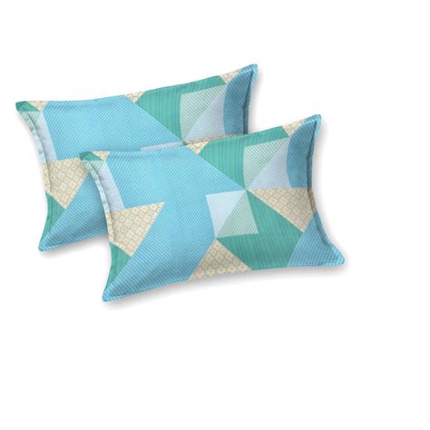 Double Bedsheet Set Cotton King Size with 2 Pillow Covers Geometrical ...