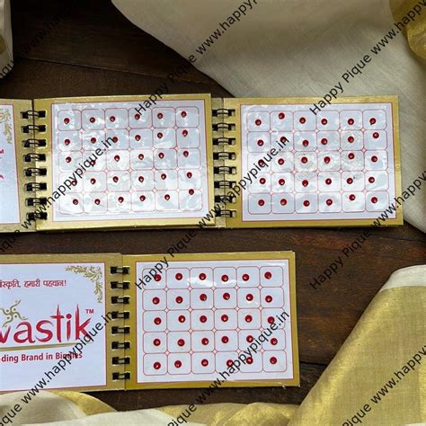 Single Stone Round Multicolour Bindi Book - Swastik Mini Range - Small