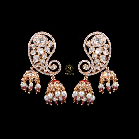 Shravya Ruby Polki Designer Earrings