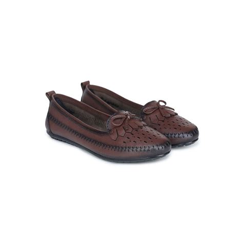 Buy Zoom Shoes Brown Genuine Leather Textured Pattern Slip On Casual ...