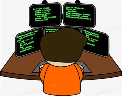 卡通小年轻程序员和程序员与计算机一起工作矢量图片(图片ID:3271063)_-通讯科技-现代科技-矢量素材_ 素材宝 scbao.com