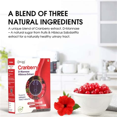 Buy ORIGINS NUTRA CRANBERRY D-MANNOSE WITH HIBISCUS EXTRACT (30 TABLETS ...