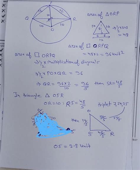 [Expert Answer] In a circle of radius 10 cm, with centre O, PQ and PR ...