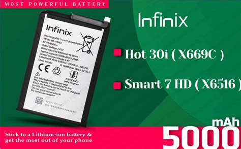 Infinix Mobile Battery For BL 49NX Infinix Hot 30i ( X669C ) / Smart 7 ...