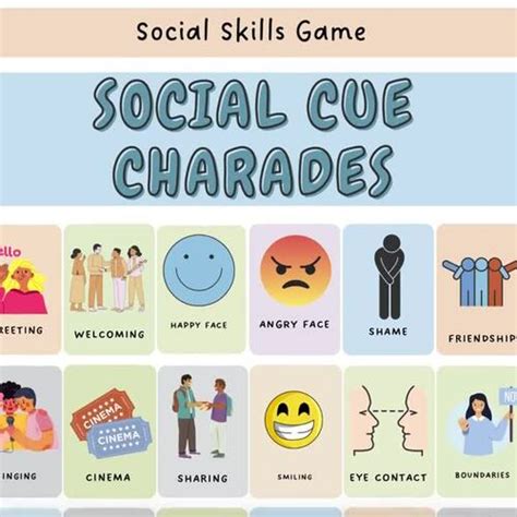 Social Cue Charades DIGITAL GAME, Printable ASD Support Game ...