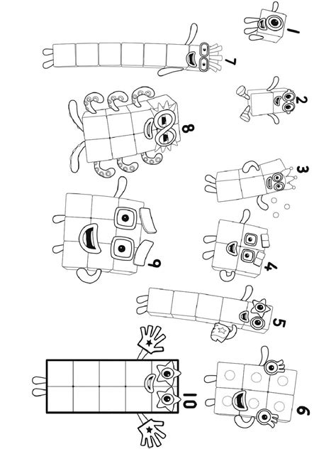 All Numberblocks coloring page