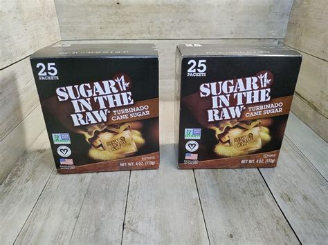 Sugar in the Raw Natural Cane Turbinado Sugar 25 Packets 4 Ounce Each ...