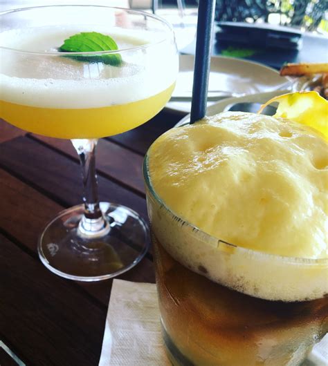 Monkeypod mai tai with lilikoi foam & the No Ka Oi (vodka, Thai basil ...