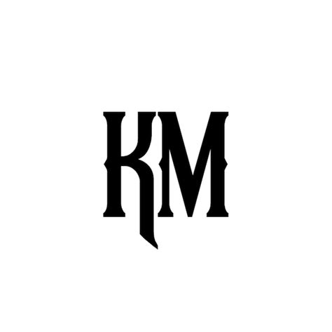 Km monogram logo design letter text name symbol monochrome logotype ...