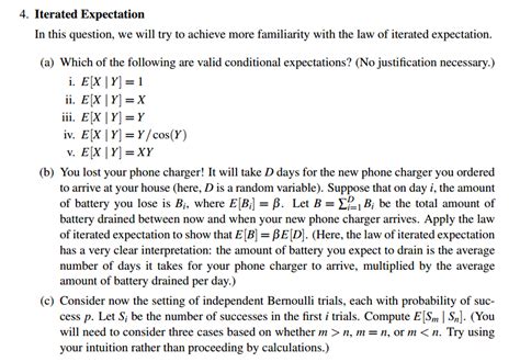 To achieve more familiarity with the law of iterated | Chegg.com