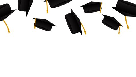 Flying Graduation Caps Clip Art