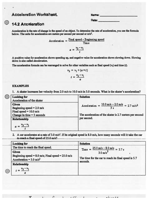 Image result for Physics Acceleration Graphs Worksheet