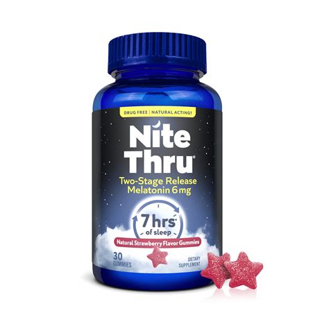 Buy NiteThru Two-Stage Release Melatonin, 6mg, Strawberry, Dietary ...