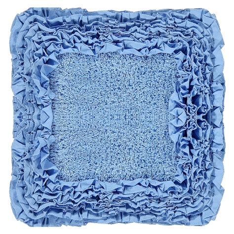Better Trends Shaggy Border Bath Rug 30-in x 30-in Blue Cotton Bath Rug ...