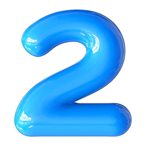 Blue Bubble 3D Number 2 46646412 PNG