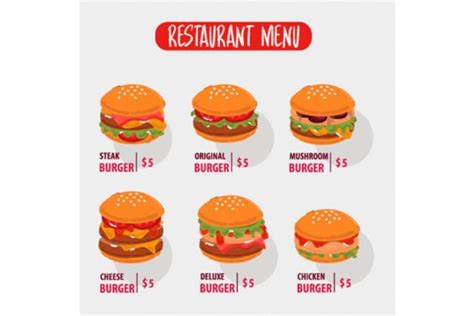 Fast Food Menu 的图像结果