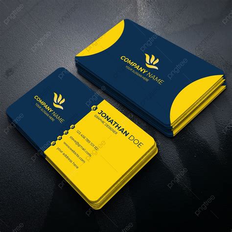 Modern Creative Business Card Design with Blue and Yellow Colors