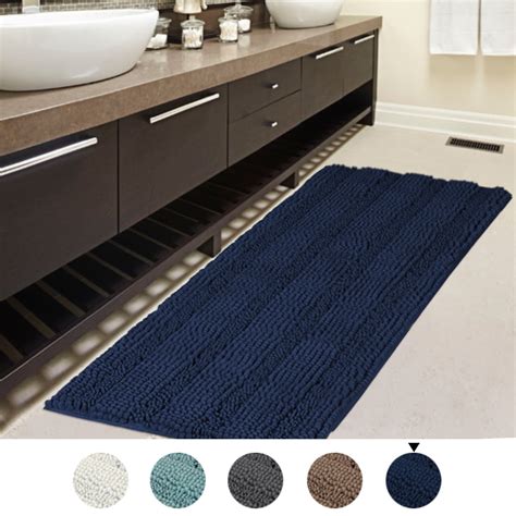 47x17 inch Oversize Non-slip Bathroom Rug Shag Shower Mat Soft Thick ...