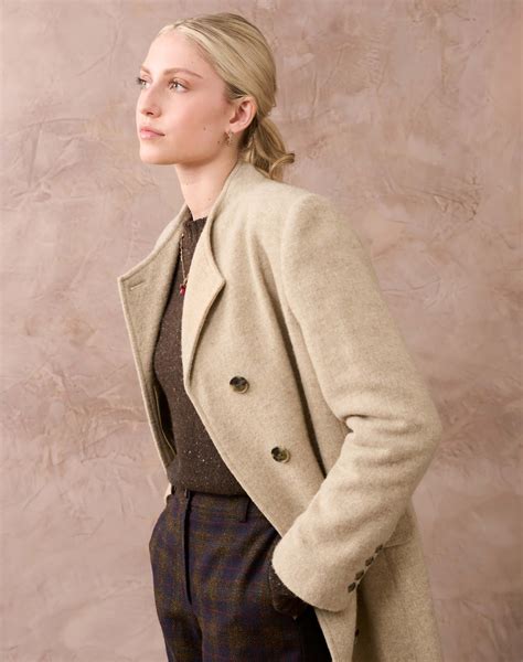 Merino Wool Coat in Oatmeal | Women's Coats | Brora Sale
