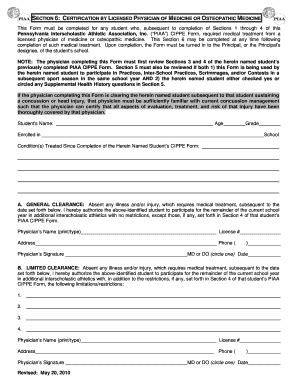 Fillable Online PIAA Return to Play Form Fax Email Print - pdfFiller