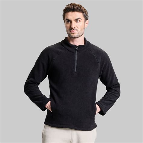 Half Zip Mens Sweatshirt Fleece - Black – Boldfit